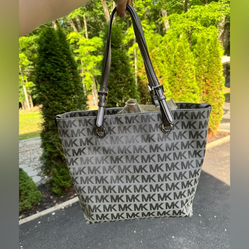Michael Kors Black and Gray Logo Tote